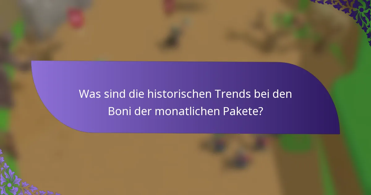 Was sind die historischen Trends bei den Boni der monatlichen Pakete?