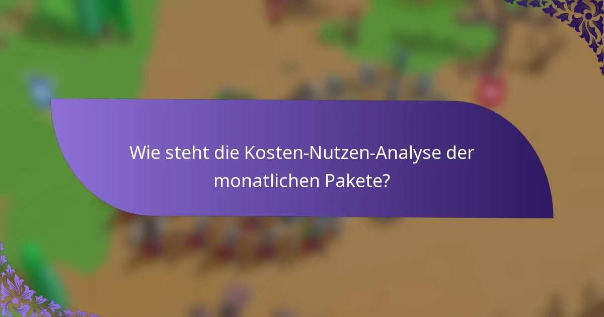 Wie steht die Kosten-Nutzen-Analyse der monatlichen Pakete?