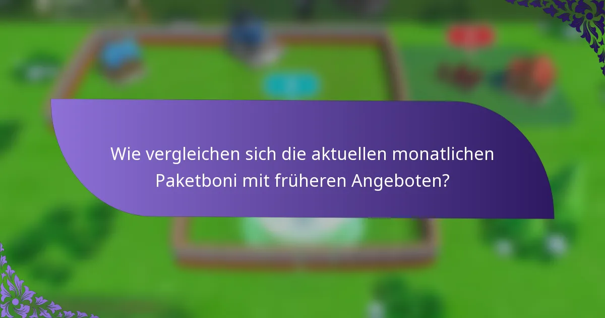 Wie vergleichen sich die aktuellen monatlichen Paketboni mit früheren Angeboten?